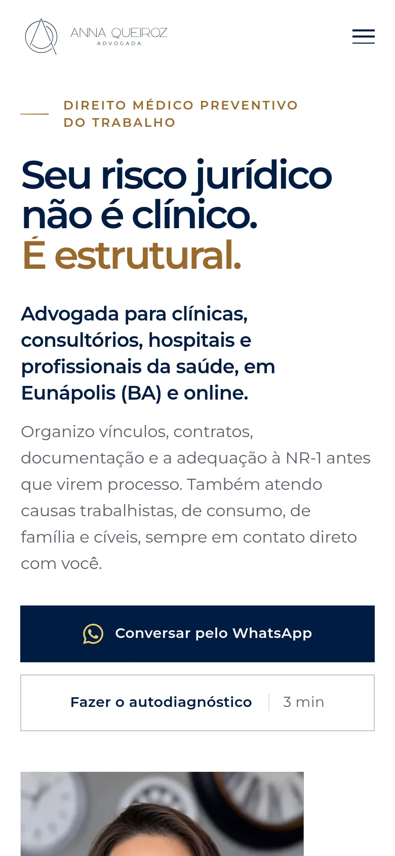 Anna Queiroz Advocacia — versão mobile