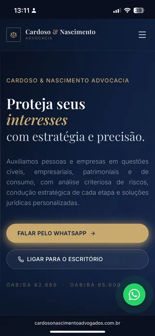 Cardoso & Nascimento Advocacia — mobile