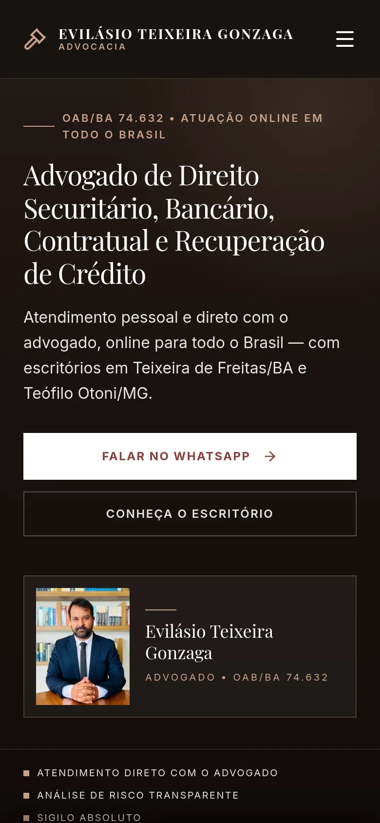 Evilásio Teixeira Gonzaga Advocacia — mobile