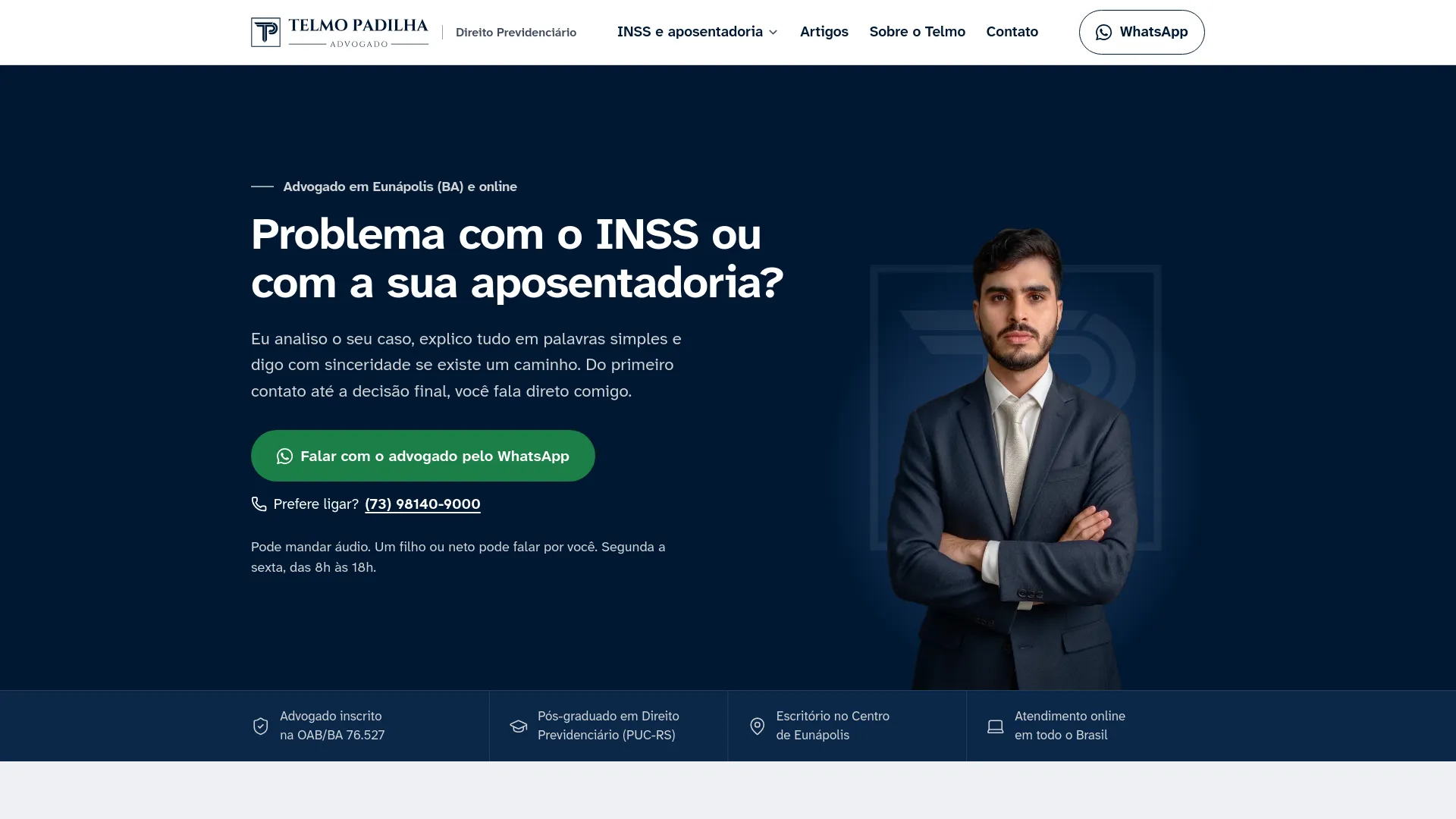Screenshot do site Telmo Padilha Advocacia