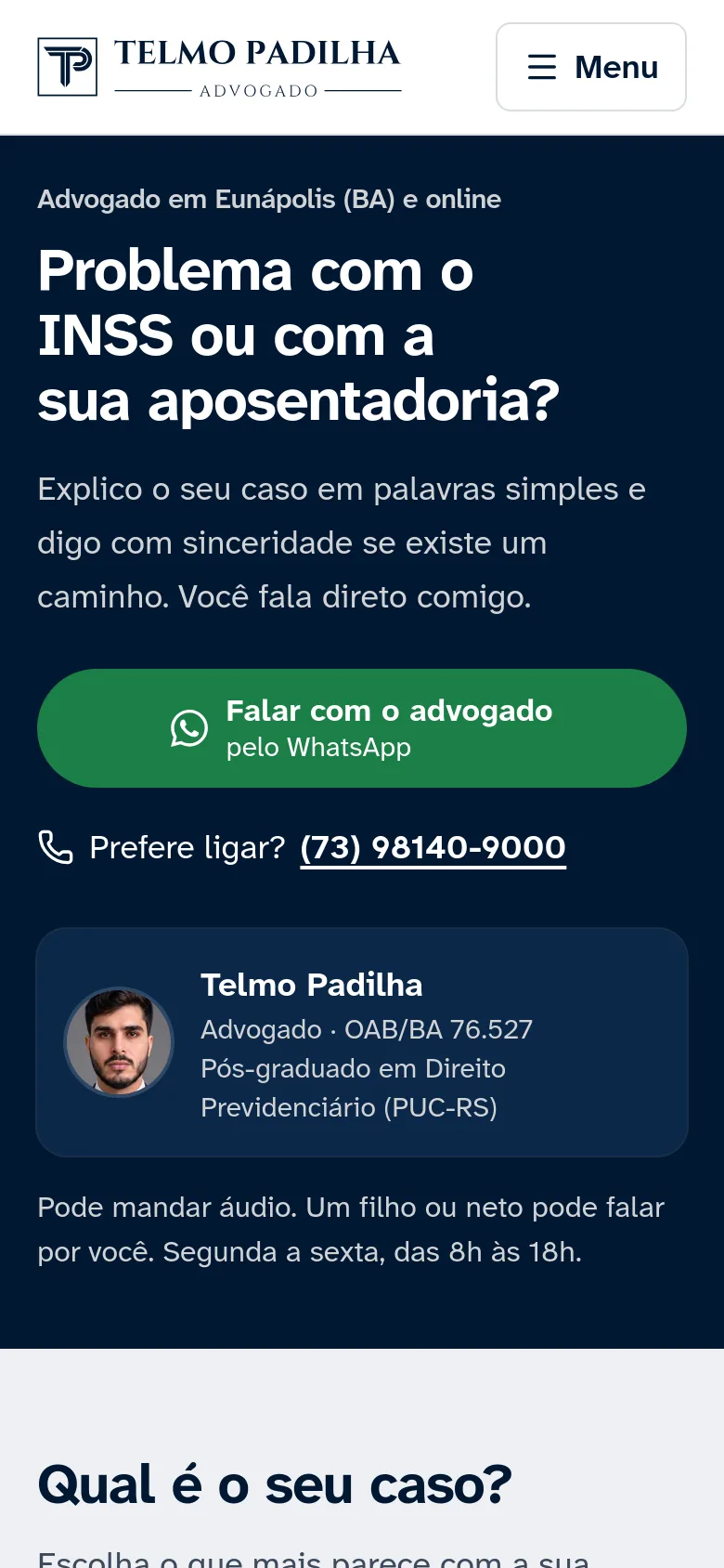 Telmo Padilha Advocacia — versão mobile